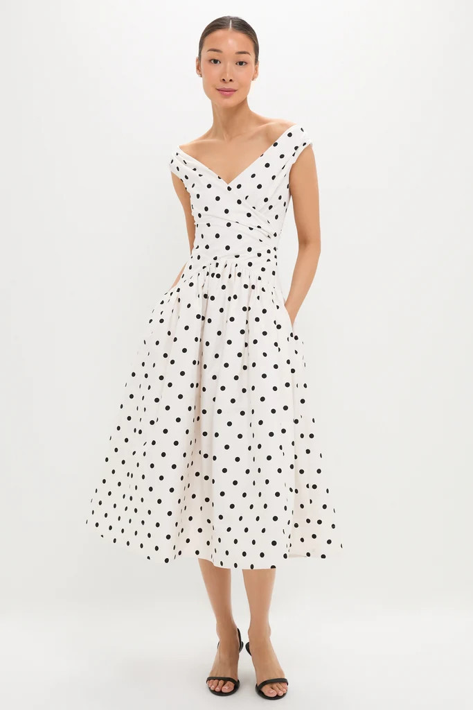Cream Polka Dot Cotton Midi Dress | Tuckernuck (US)
