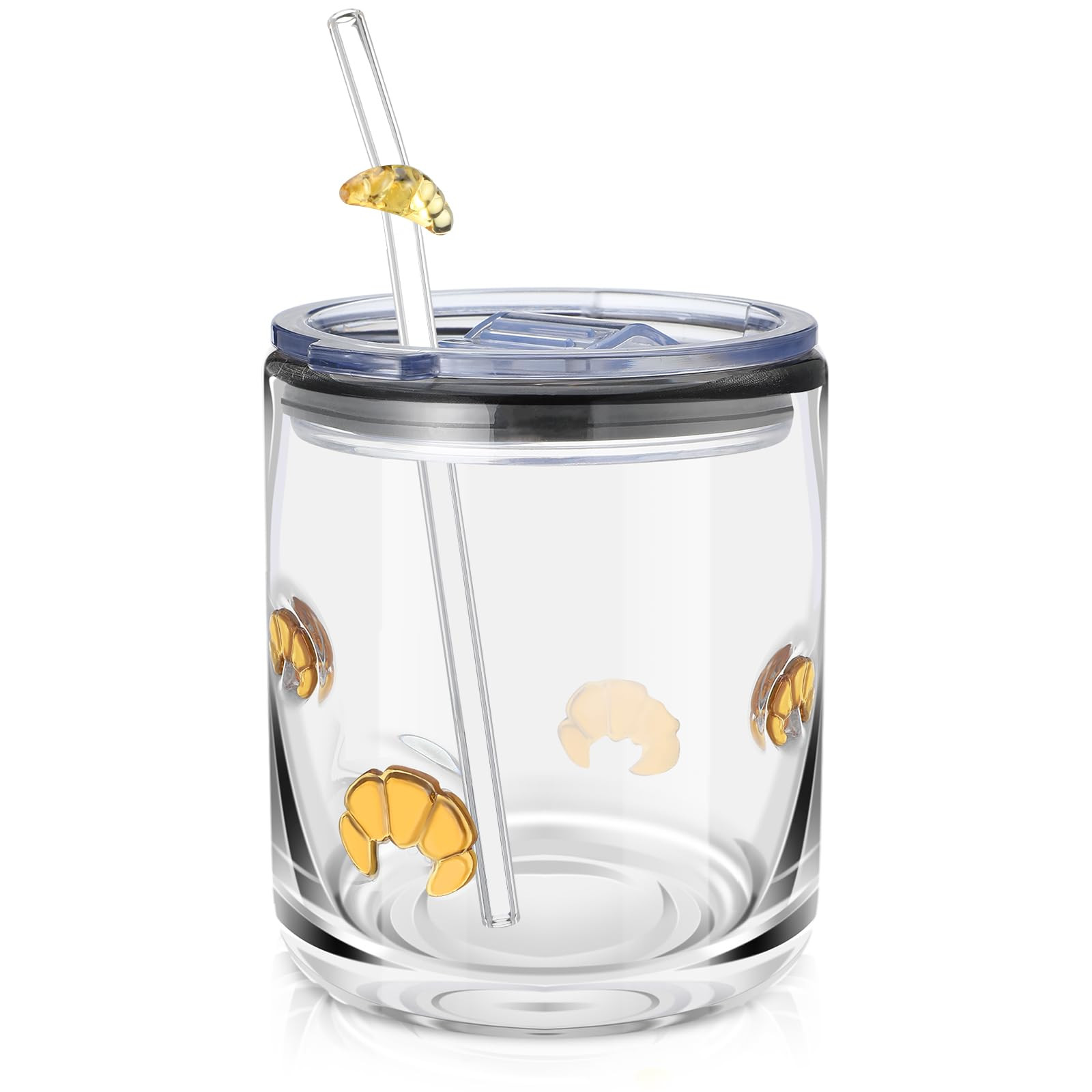 Croissant Icon Juice Glasses 14oz Old Fashioned Icon Stemless Wine Drinking Juice Cocktail Coffee... | Amazon (US)