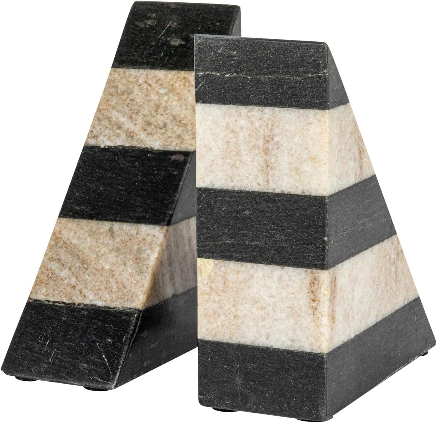 Creative Co-Op Decorative Marble, Brown and Black, Set of 2 Bookend | Amazon (US)