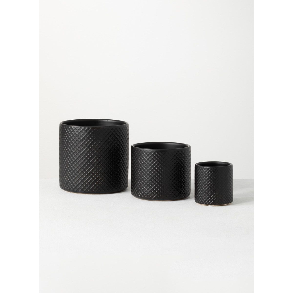 Sullivans Set of 3 Ceramic Pot Vase 5.75"H, 5"H & 3"H Black | Target