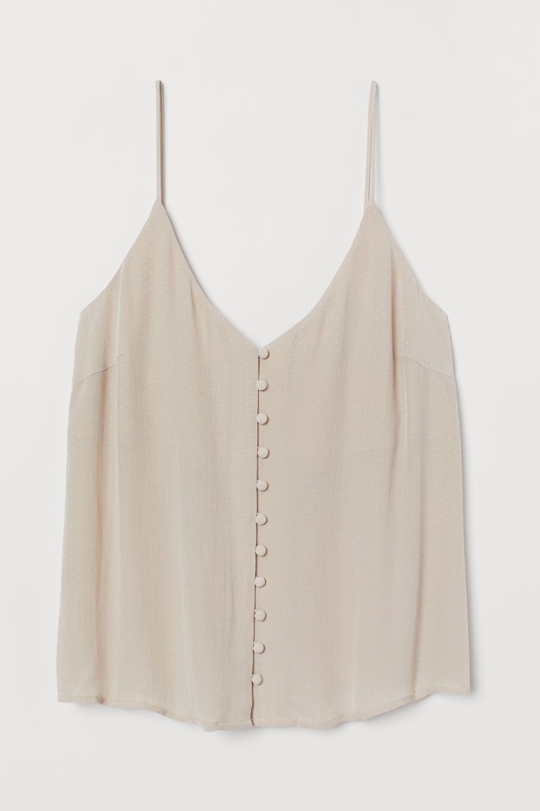 V-neck Top with Buttons | H&M (US)
