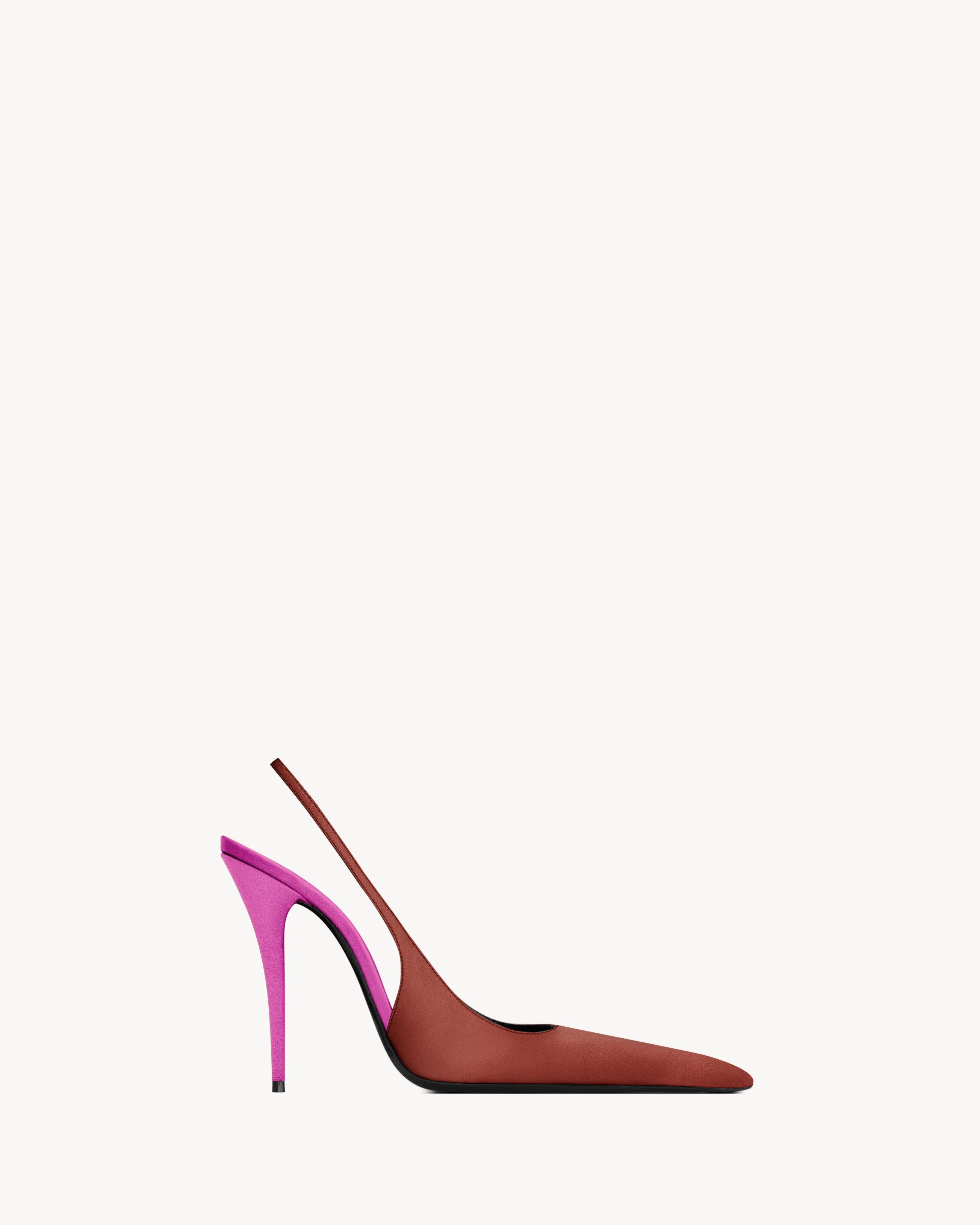 Saint Laurent Deroche Slingback Pumps In Satin Crepe - Red - Women - 6 | Saint Laurent Inc. (Global)