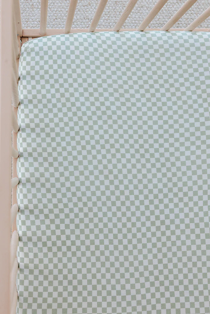 Fern Chequer Crib Sheet | Solly Baby