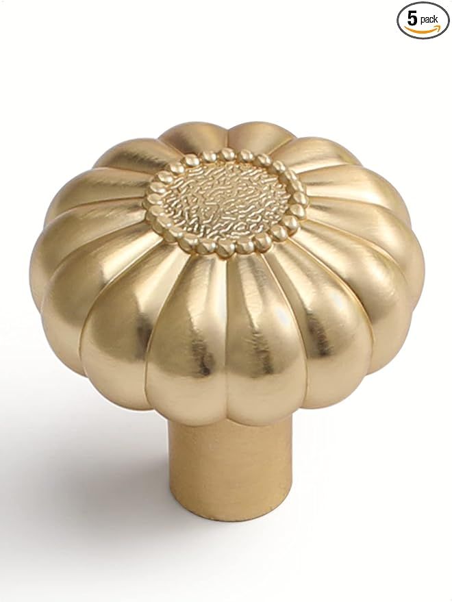 JIASENBAO Brushed Gold Cabinet Knobs Brass Drawer Pulls Kitchen Cupboard Bathroom Dresser Cabinet... | Amazon (US)