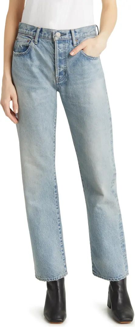 MOUSSY Neely Distressed High Waist Straight Leg Jeans | Nordstrom | Nordstrom