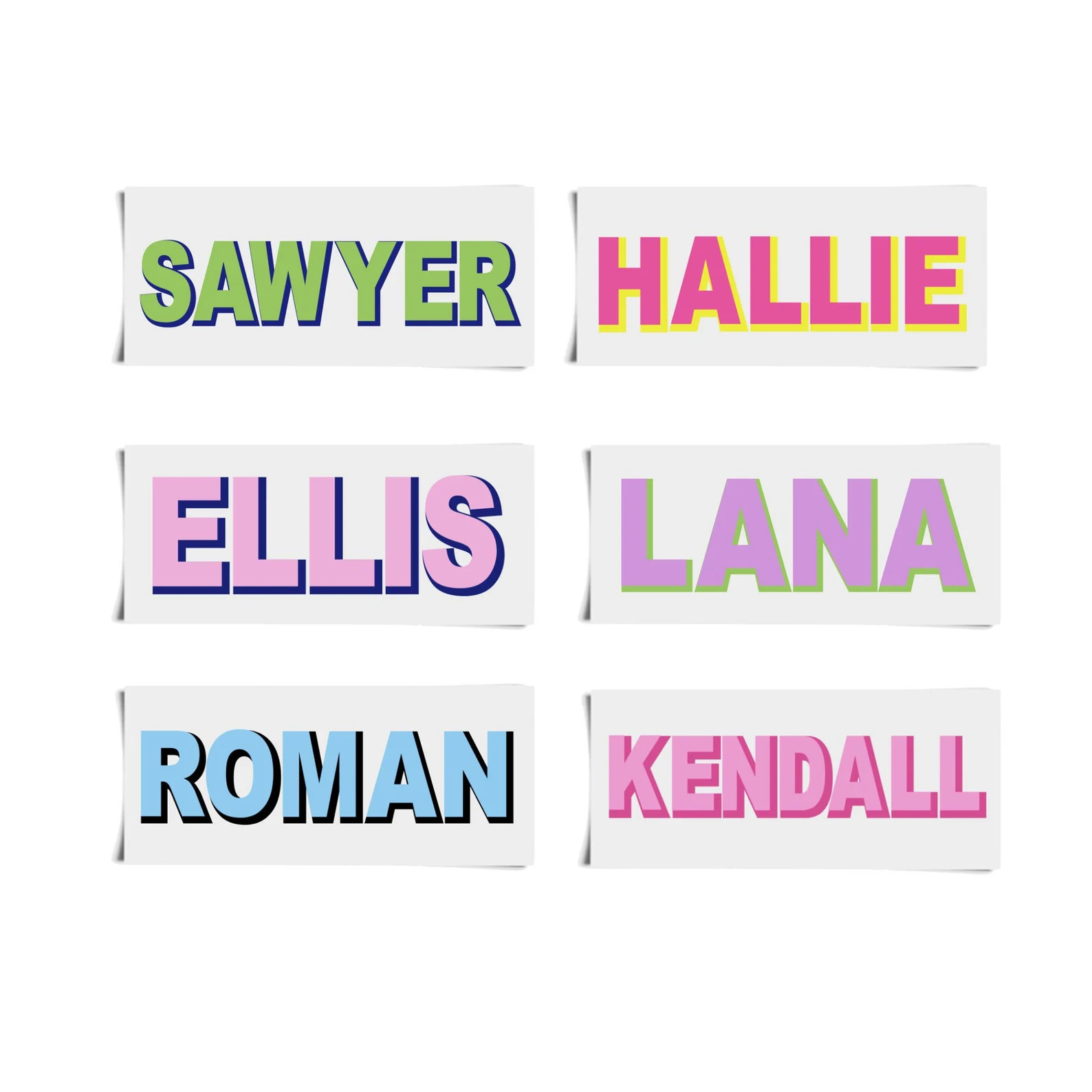 Name Decal, Shadow Monogram Decal, Vinyl Name Decal, Name Stickers, Luggage Sticker, Waterproof N... | Etsy (Global)