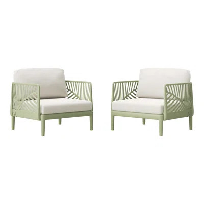 Patio Deep Seating Club Chair With Cushions (Set Of 2) | Wayfair North America