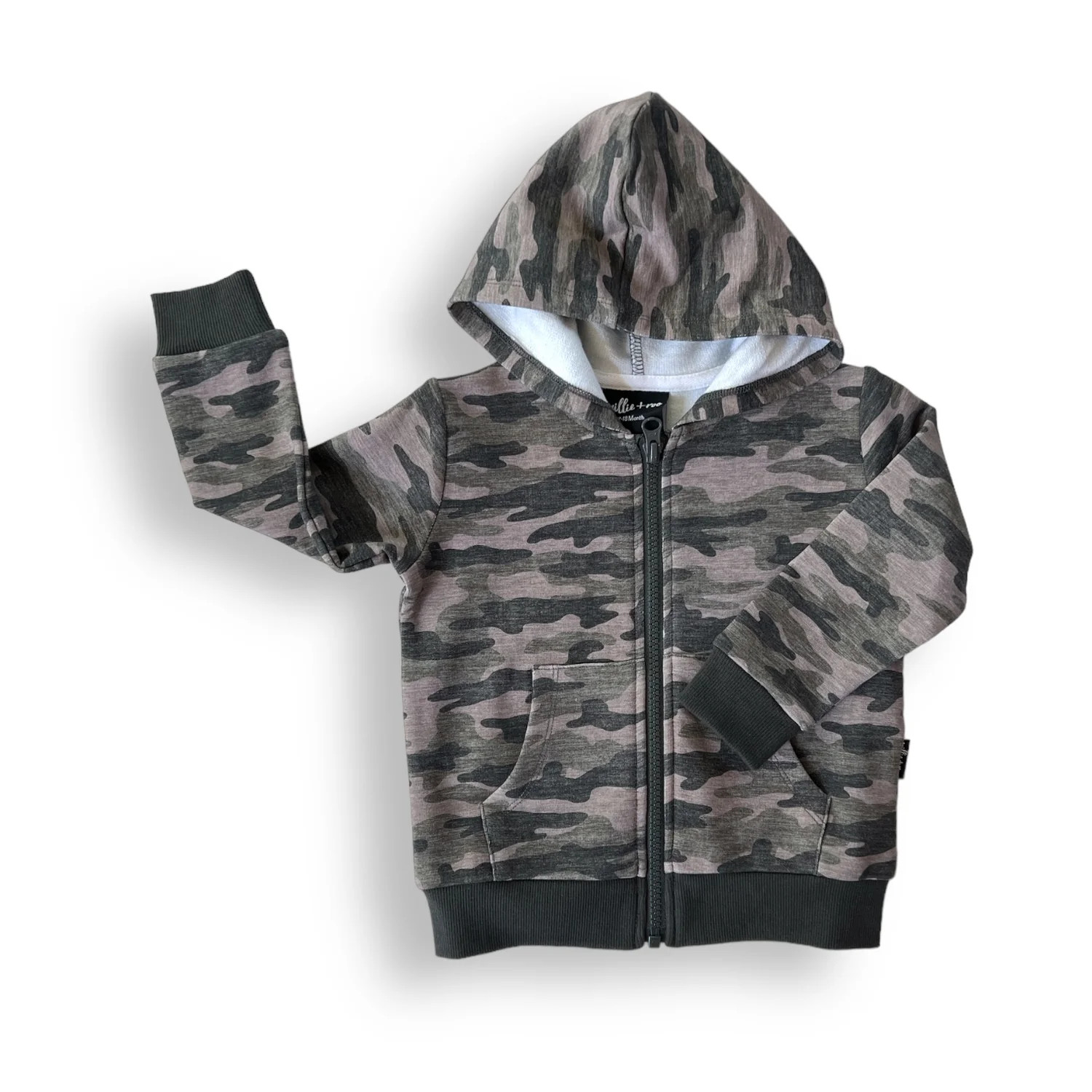 ZIP HOODIE- Chris Camo Bamboo French Terry | millie + roo