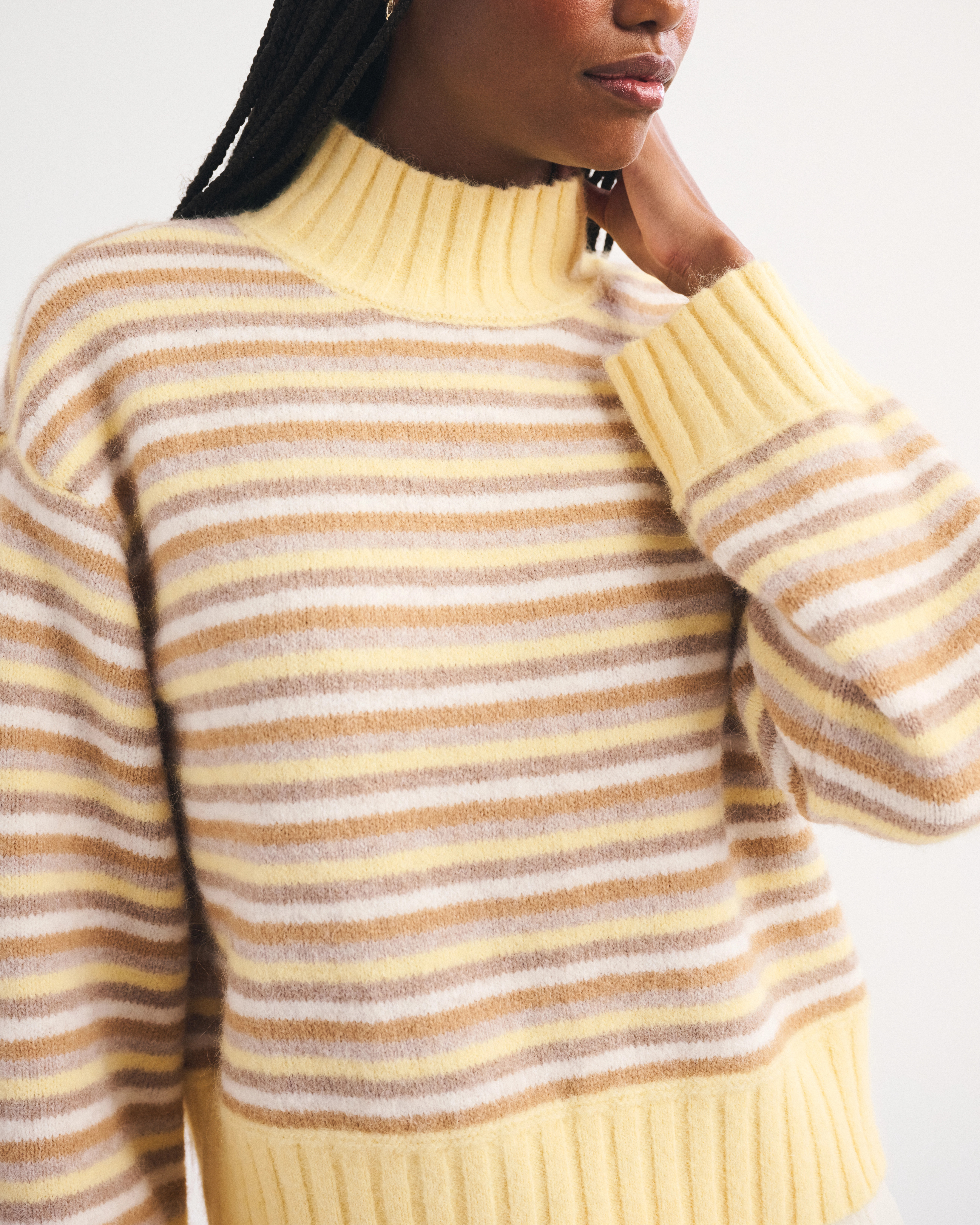 Wool-Blend Easy Funnel Neck Sweater | Abercrombie & Fitch (US)