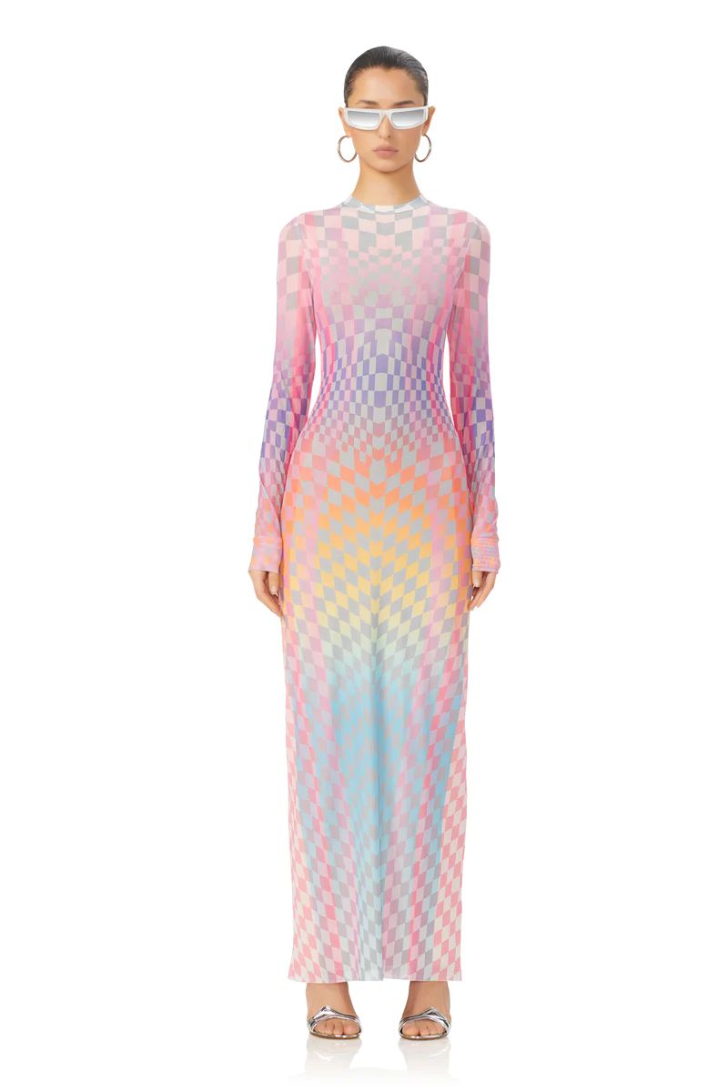 Didi Maxi Dress - Grid Ombre | ShopAFRM