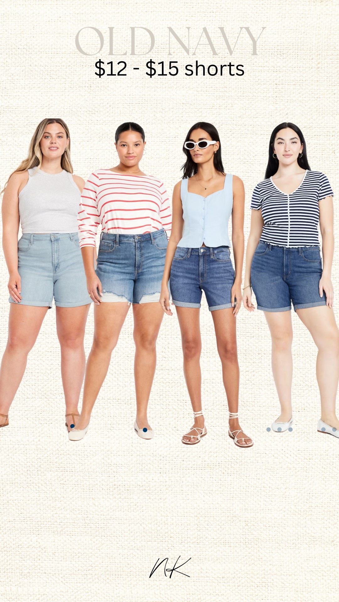 I always wait to buy shorts until this $12/$15 sale happens! This wow line at old navy has good amount of stretch to them so they are my go to! I’m typically in a 26 right now. 

#LTKPlusSize