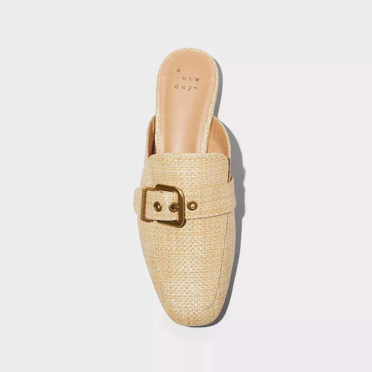 Women's Wendy Mule Flats with Memory Foam Insole - A New Day™ Beige | Target