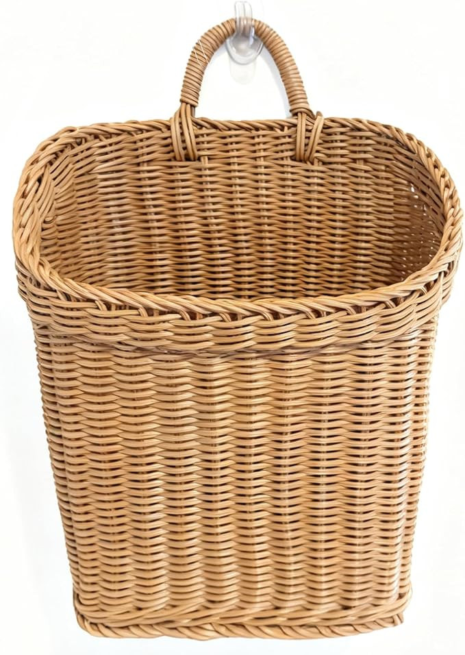 Hanging Basket for Wall Hanging Wicker Wall Baskets for Storage, Decor, Space-Saving Rattan Door ... | Amazon (US)
