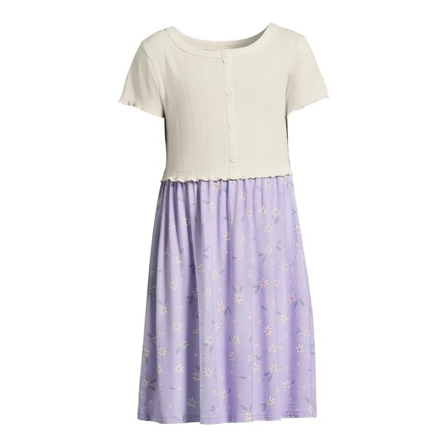 Wonder Nation Girls Short Sleeve Cardigan Dress, Size 4-18 & Plus | Walmart (US)