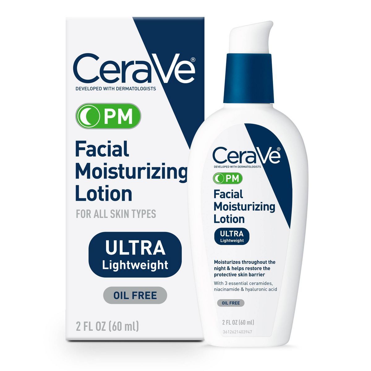 CeraVe PM Facial Moisturizing Lotion, Night Cream for All Skin Types | Target