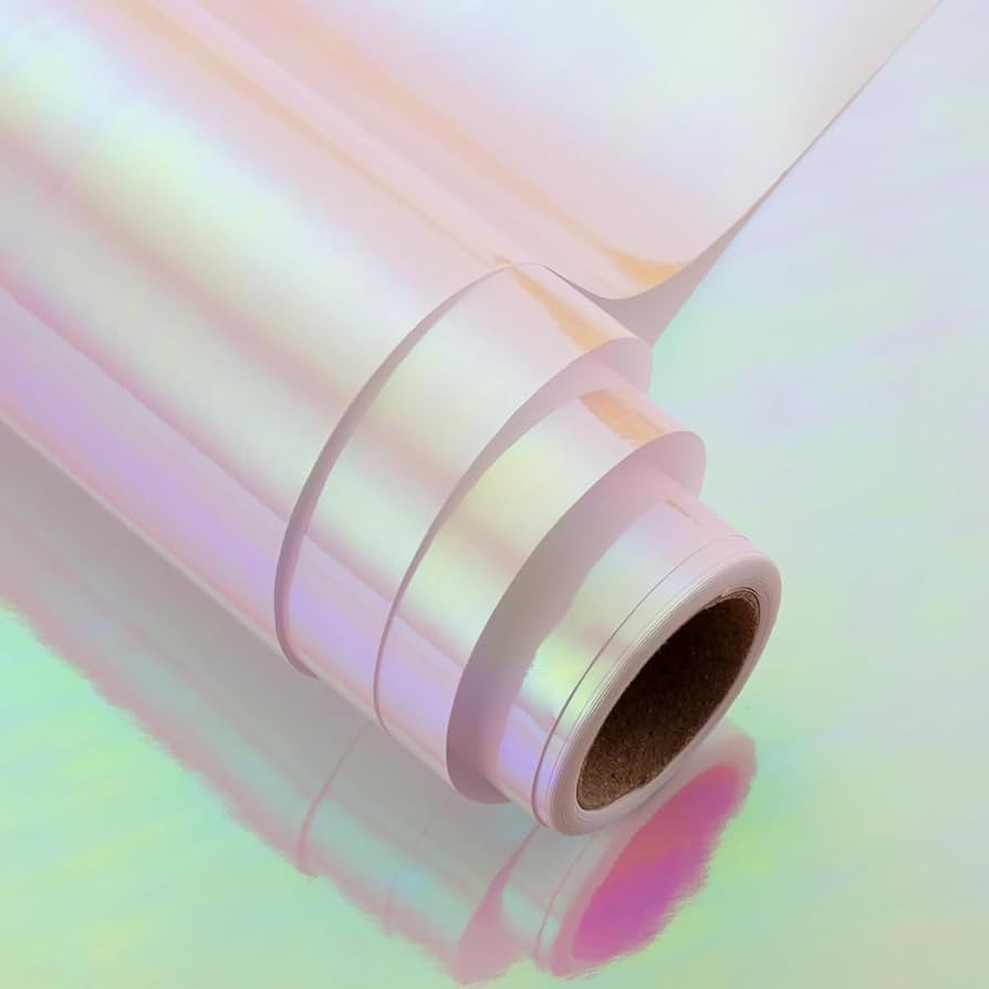 MAYPLUSS Pink Wrapping Paper Roll - 17Inch X 32.8Feet - Luxury Shiny Holographic Iridescent Girl ... | Amazon (US)