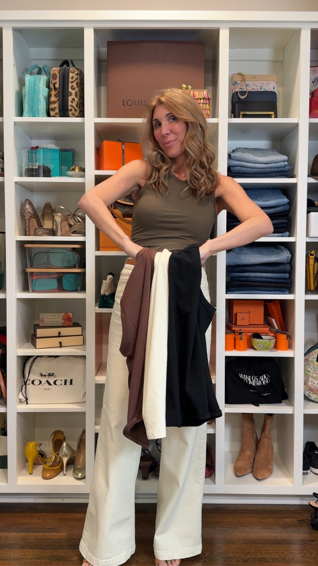 I was gifted this black tank by the brand a couple of weeks ago and I said I was going to buy it in multiple colors - and I did!

This tank is such a great staple at its price - it’s comfy, there are lots of color options, and it’s stretchy. The only bad thing I’ve noticed is the black picks up everything, so I have to lint roll it some. 

I’m wearing a medium (6-8) and do recommend going up a size from whatever you normally wear.