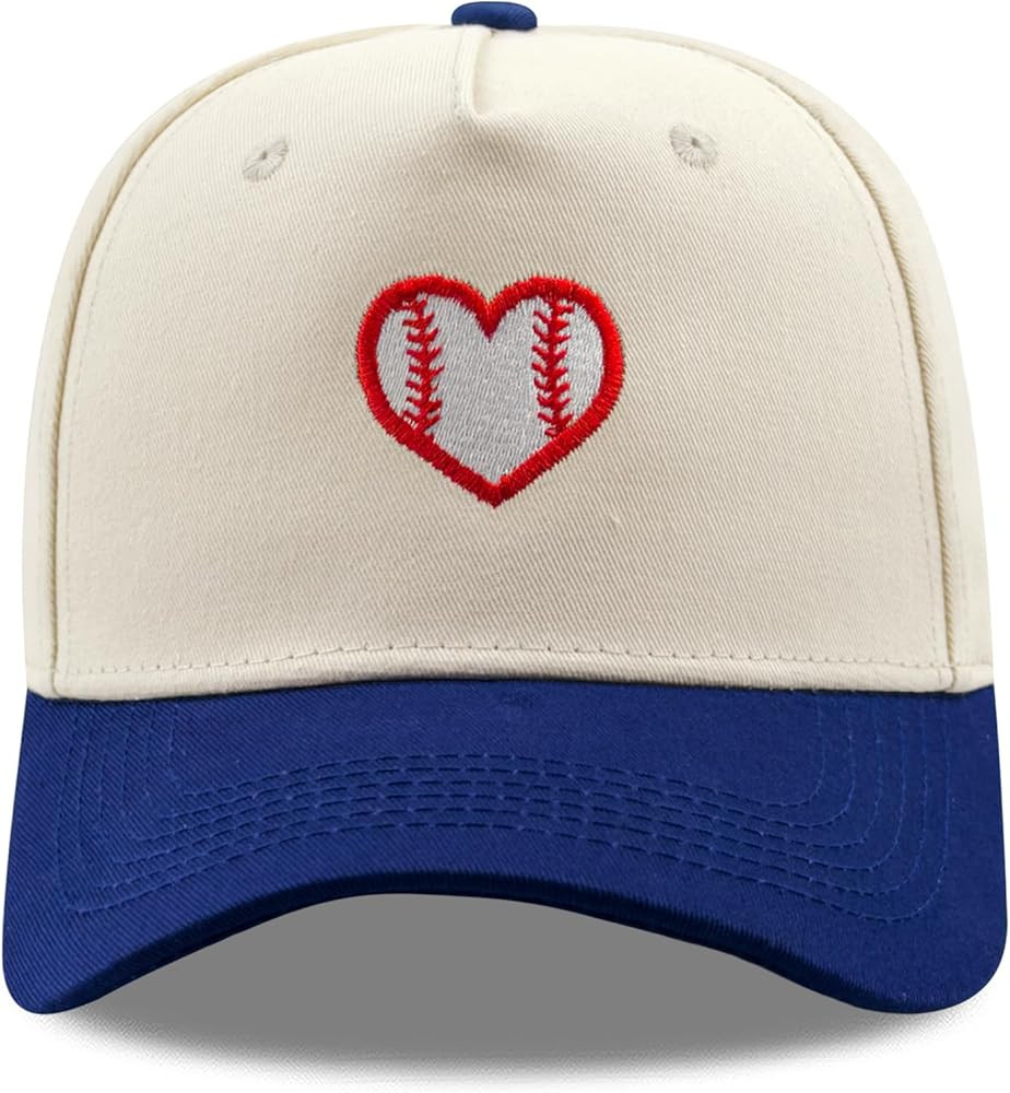 Embroidered Sports Baseball Cap with Love Heart, Two-Tone Adjustable Cotton Trucker Hat for Men W... | Amazon (US)