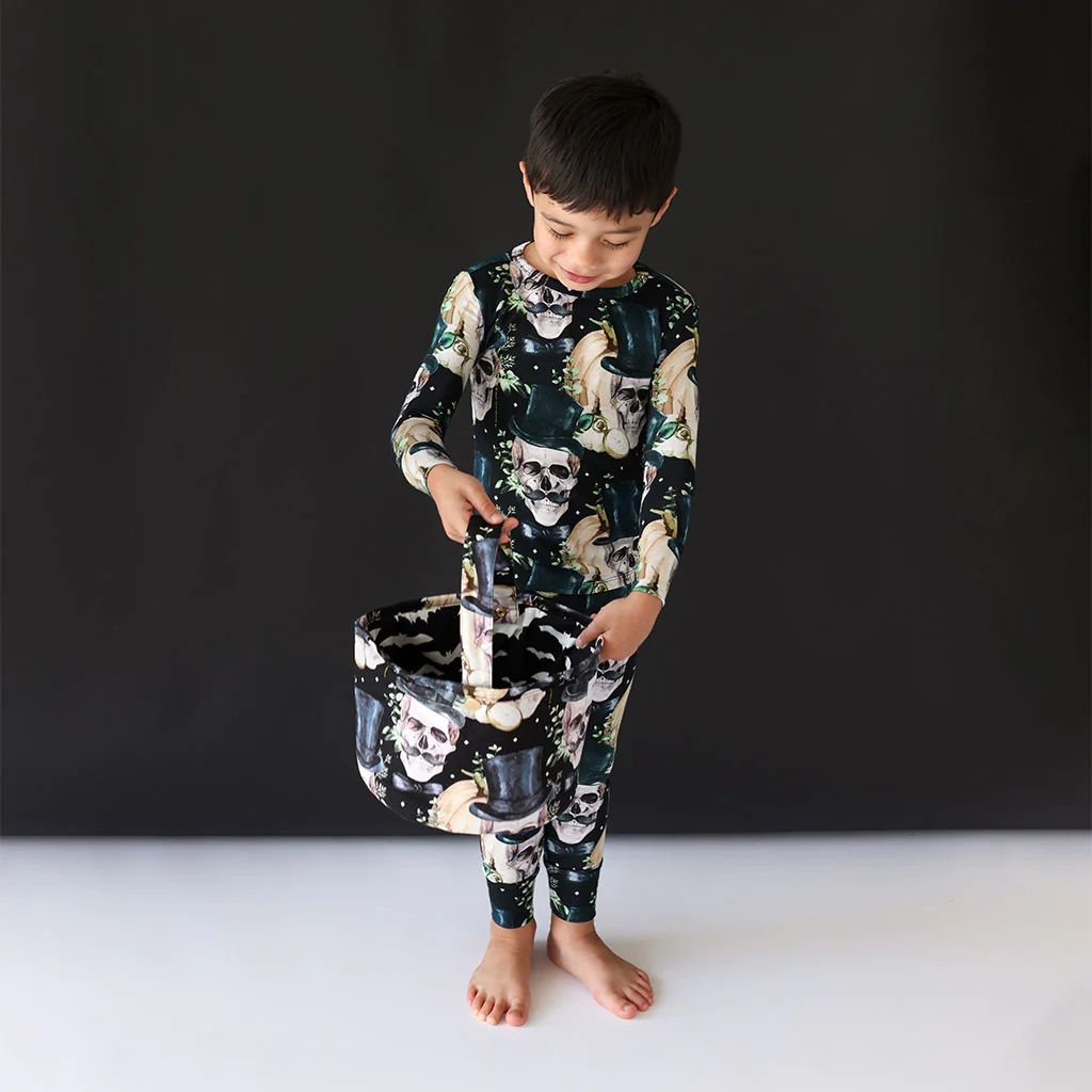Skulls Black Long Sleeve Toddler Pajamas | Theodore | Posh Peanut