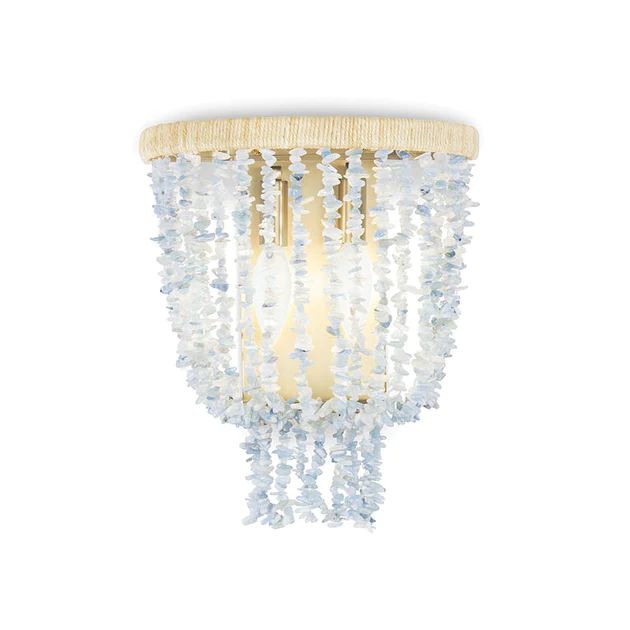 Wailea Beaded Sconce - Sea Glass Blue | Cailini Coastal