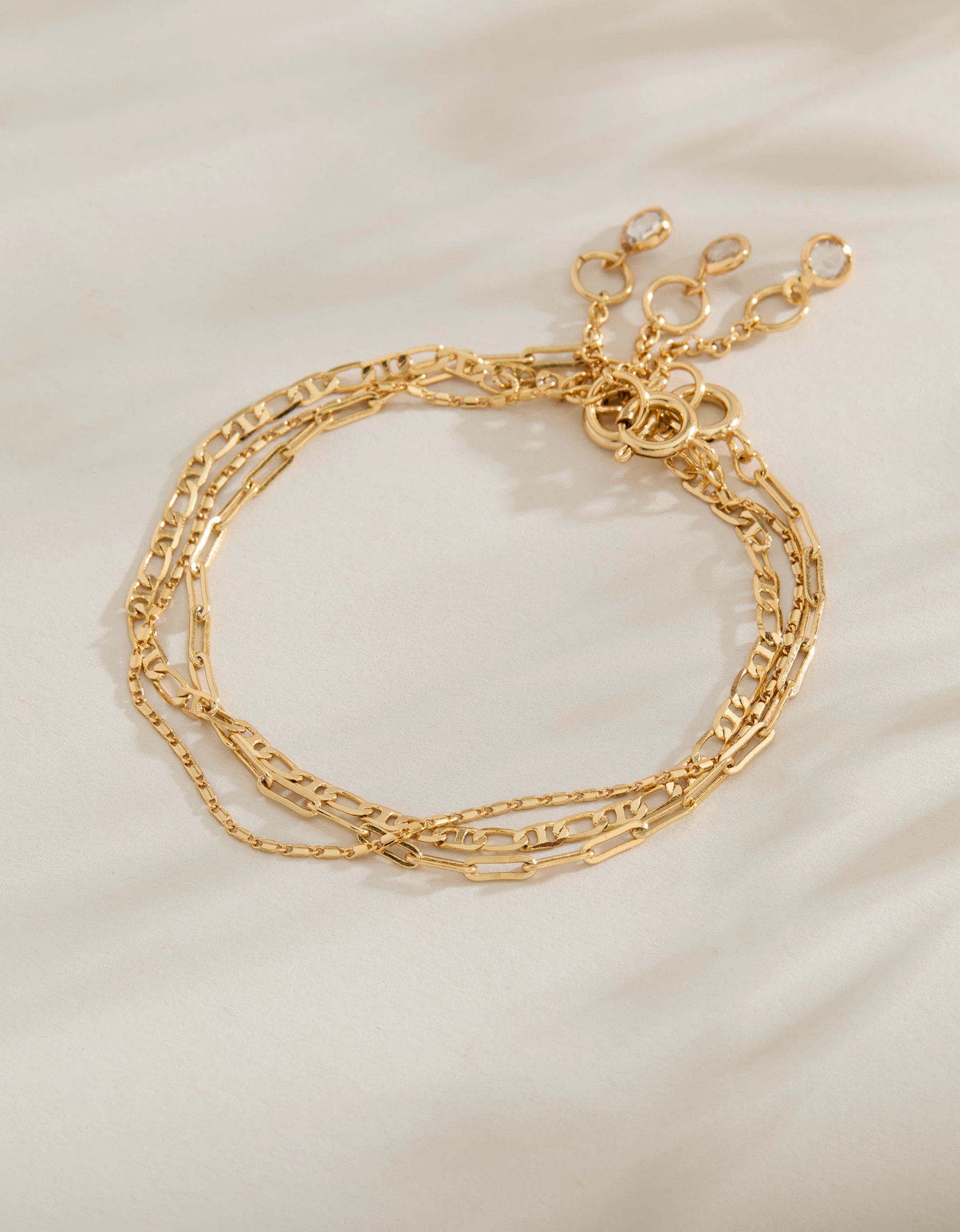 AE Keepers Collection 14K Gold Plated Bracelet 3-Pack | American Eagle Outfitters (US & CA)