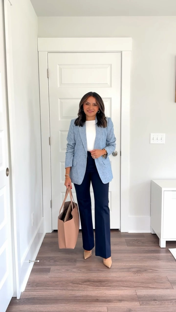 Neutral linen blazer size 00 petite TTS Bodysuit size XS TTS 
White pants size 2 petite TTS 
Nude heels size 5 TTS 

White tie neck top size XXS petite TTS 
Beige Pencil Pants size 2 petite TTS 
Nude heels size 5 TTS 

Chambray lightweight blazer size 00 petite TTS 
Bodysuit size XS TTS 
High rise trouser pants size 2 petite TTS Nude heels size 5 TTS 

White blazer size 00 petite TTS 
Bodysuit size XS TTS 
Neutral Linen Trousers size 2 Petite TTS Nude heels size 5 TTS 

White and black stripe top size XS TTS Black wide leg pants size 2 petite TTS 
Black heels size 5 TTS 

Workwear 
Summer outfits 
Office outfits 
Work Outfit 
Heels 
Trousers 
Blazers 
Bodysuits 

Honey Sweet Petite 
Honeysweetpetite

#LTKSummerSales #LTKStyleTip #LTKWorkwear