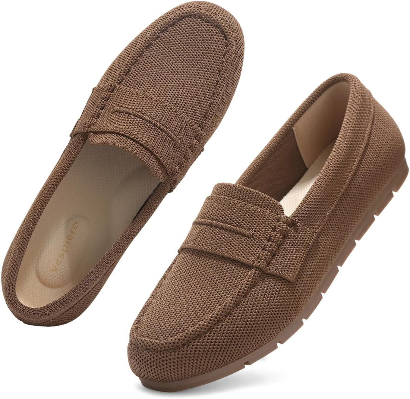 Vespiero Loafers for Women Comfortable Slip on Work Flats Shoes Womens Dressy Casual Walking Shoes | Amazon (US)