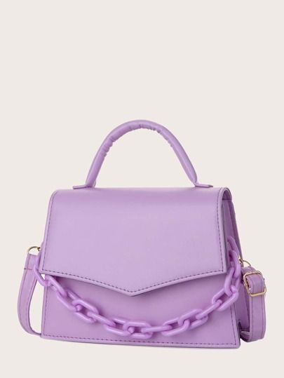 Chain Decor Flap Satchel Bag | SHEIN