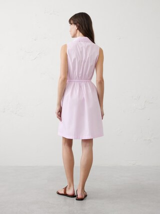 Cinched Poplin Above-Knee Shirtdress | Banana Republic Factory
