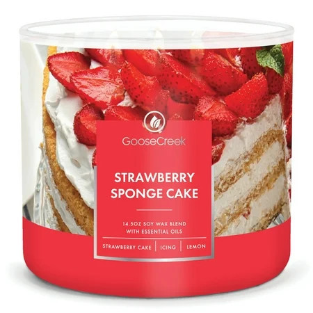 Goose Creek 3-Wick Strawberry Sponge Cake Scented Jar Candle, 14.5oz. | Walmart (US)