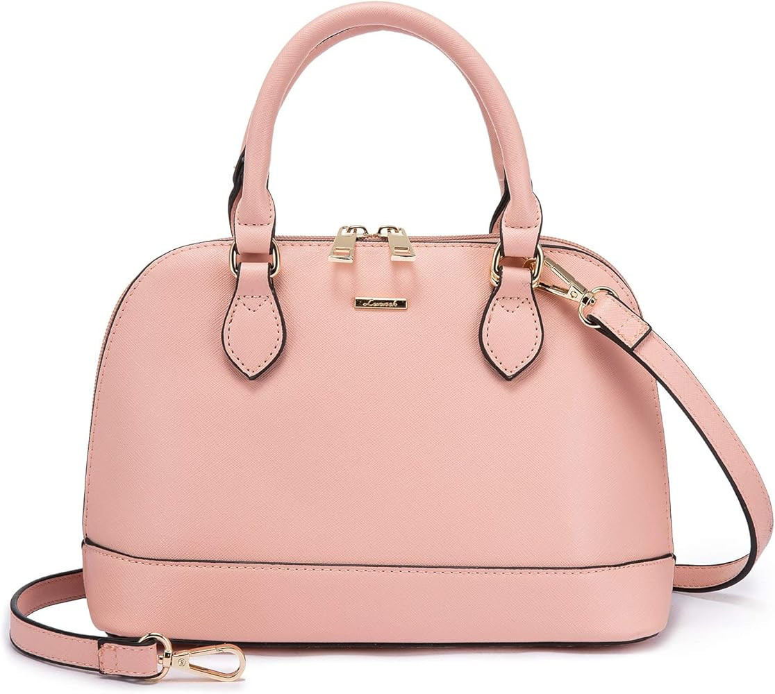 Small Crossbody Bags for Women Classic Double Zip Top Handle Dome Satchel Bag Shoulder Purse | Amazon (US)