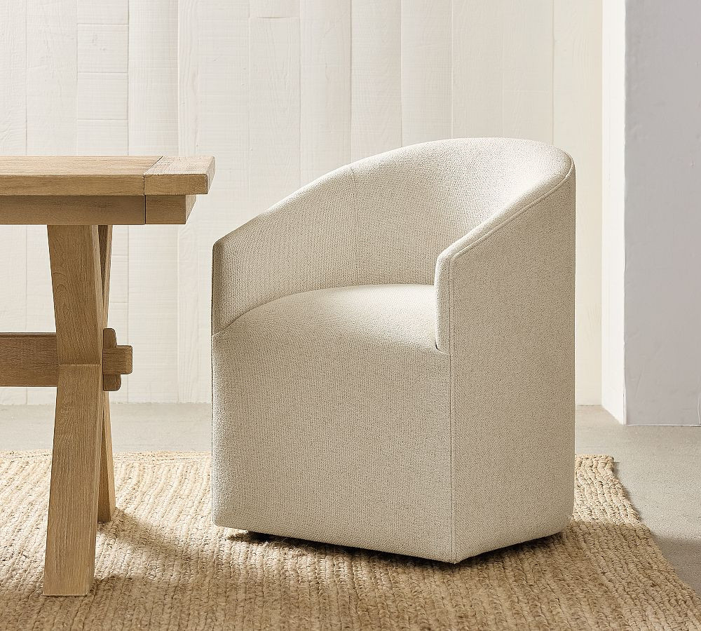 Baldwin Upholstered Barrel Back Dining Chair | Pottery Barn CA