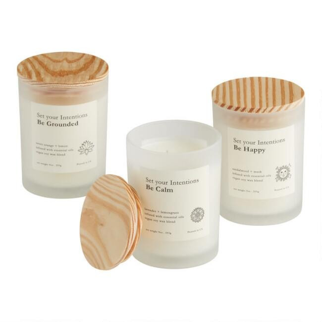Intentions Frosted Glass Scented Candle | World Market