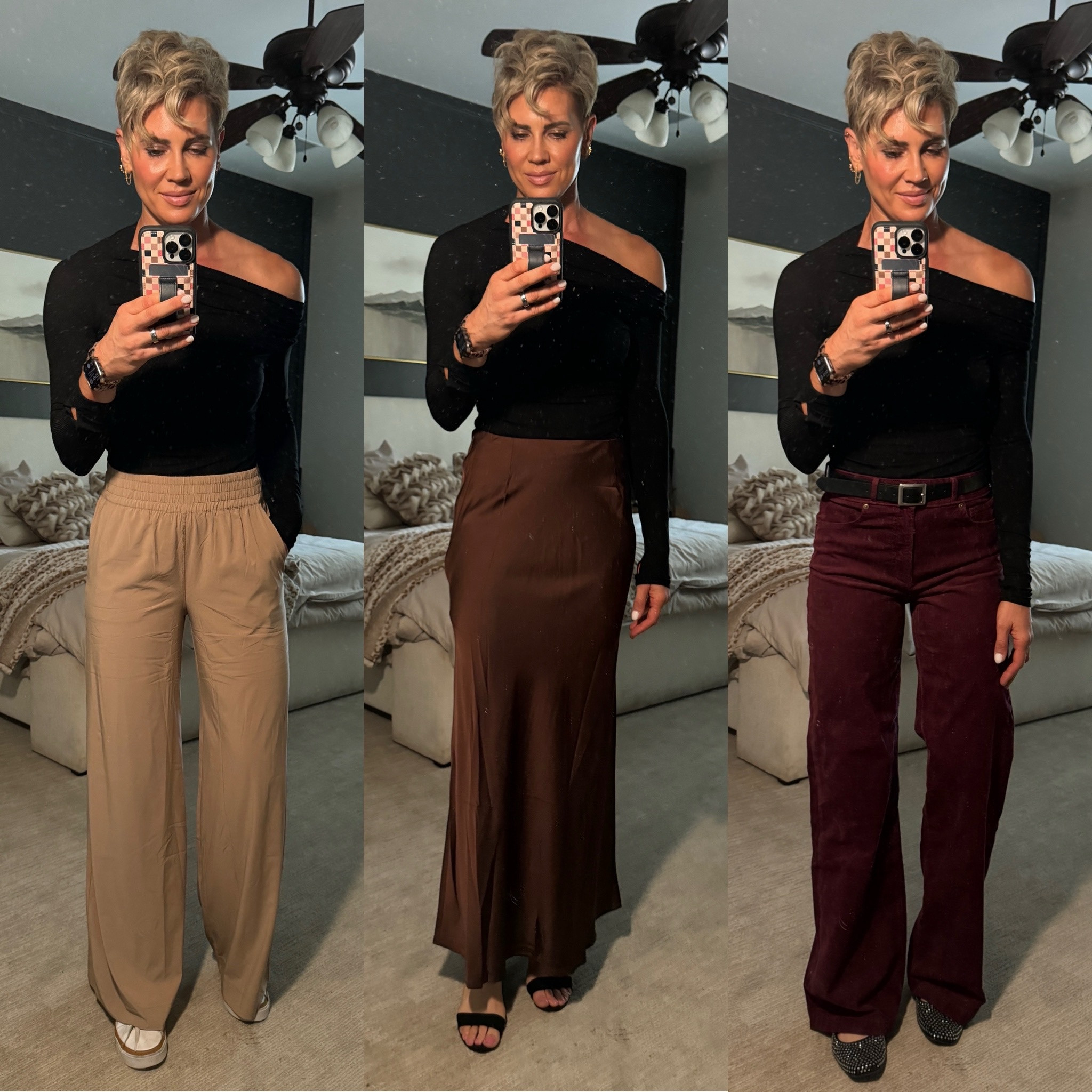 Cute off-the shoulder top styled 3 ways

Top: medium 
Tan pants: med tall 
Corduroy pants: 28 tall 
Skirt: med

#LTKBeauty #LTKFindsUnder50 #LTKStyleTip