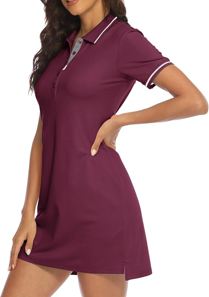 YSENTO Women Tennis Dress Short Sleeve UPF 50+ Activewear Athletic Polo Golf Dresses | Amazon (US)