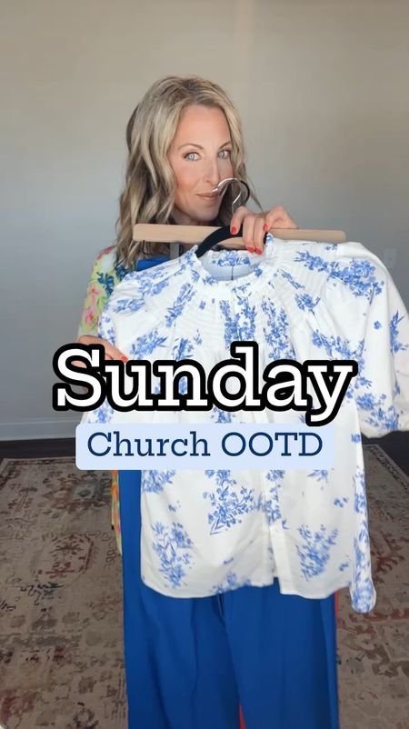 Church ootd // 💙🧡🦅 Amazon trousers - blue and white top -
Several top options linked here 

#LTKover40 #LTKstyletip #LTKfindsunder100