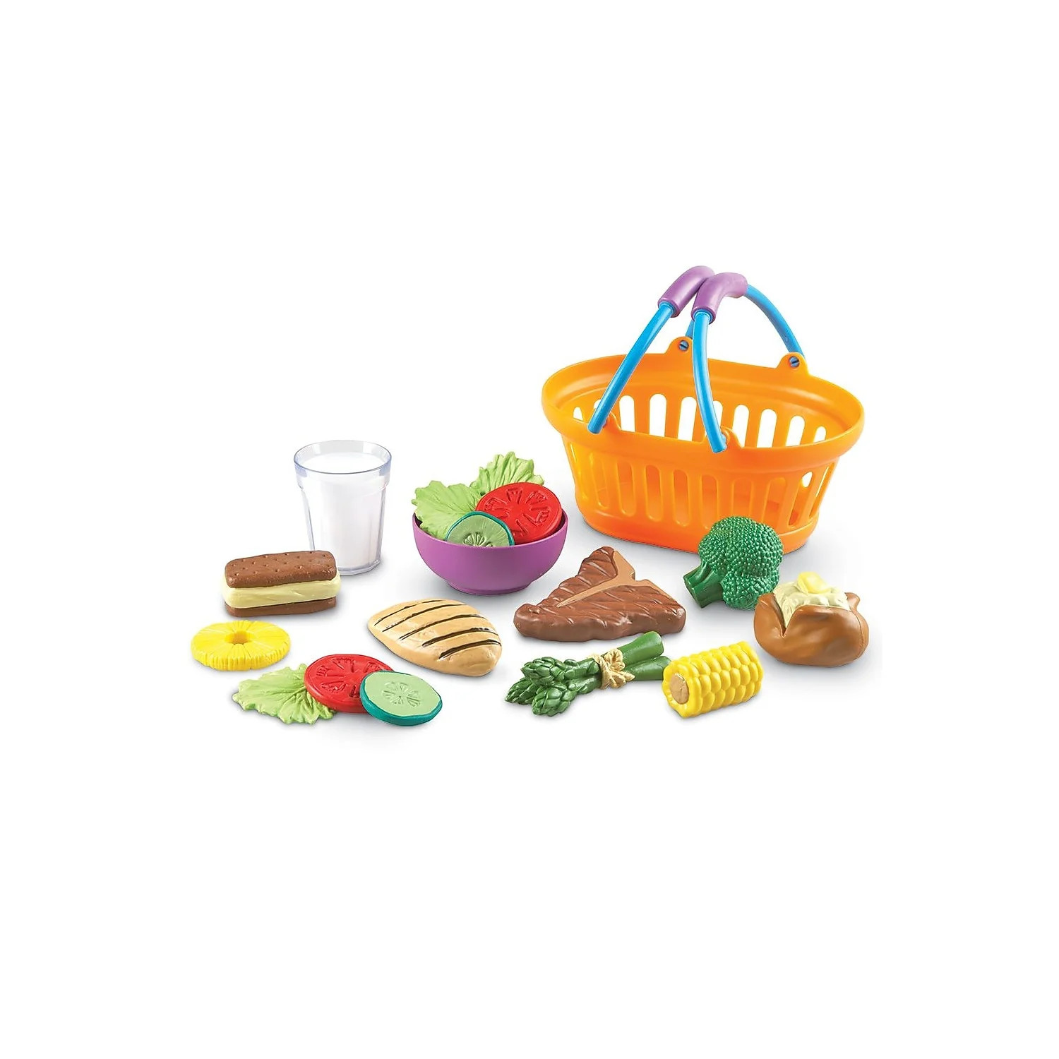 Learning Resources New Sprouts Dinner Basket Playset - 18 Pieces, Boys and Girls Ages 18mons+, Fo... | Walmart (US)