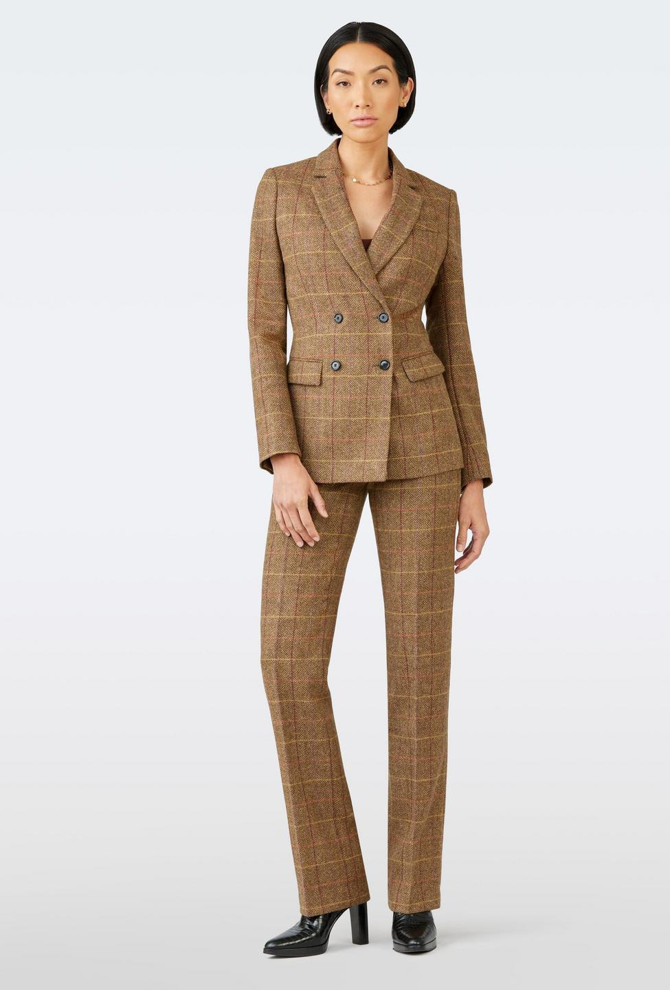 Custom Blazers Made For You - Belford Herringbone Check Brown Blazer Women | INDOCHINO | Indochino