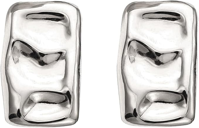 Chunky Gold Rectangle Stud Earrings for Women, Dainty Thick Stud Earrings, Minimalist Geometric E... | Amazon (US)