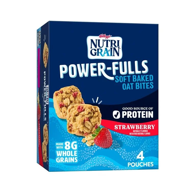 Kellogg's Nutri-Grain Power-Fulls Strawberry Chewy Soft Baked Oat Bites, Ready-to-Eat, 4 Count | Walmart (US)