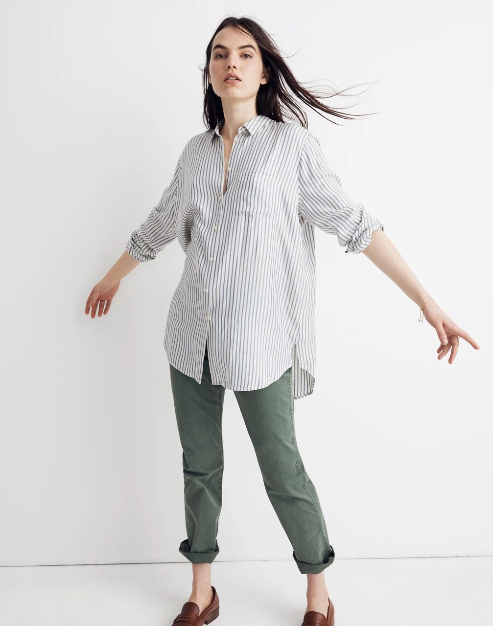 Tunic Shirt in Dalton Stripe | Madewell