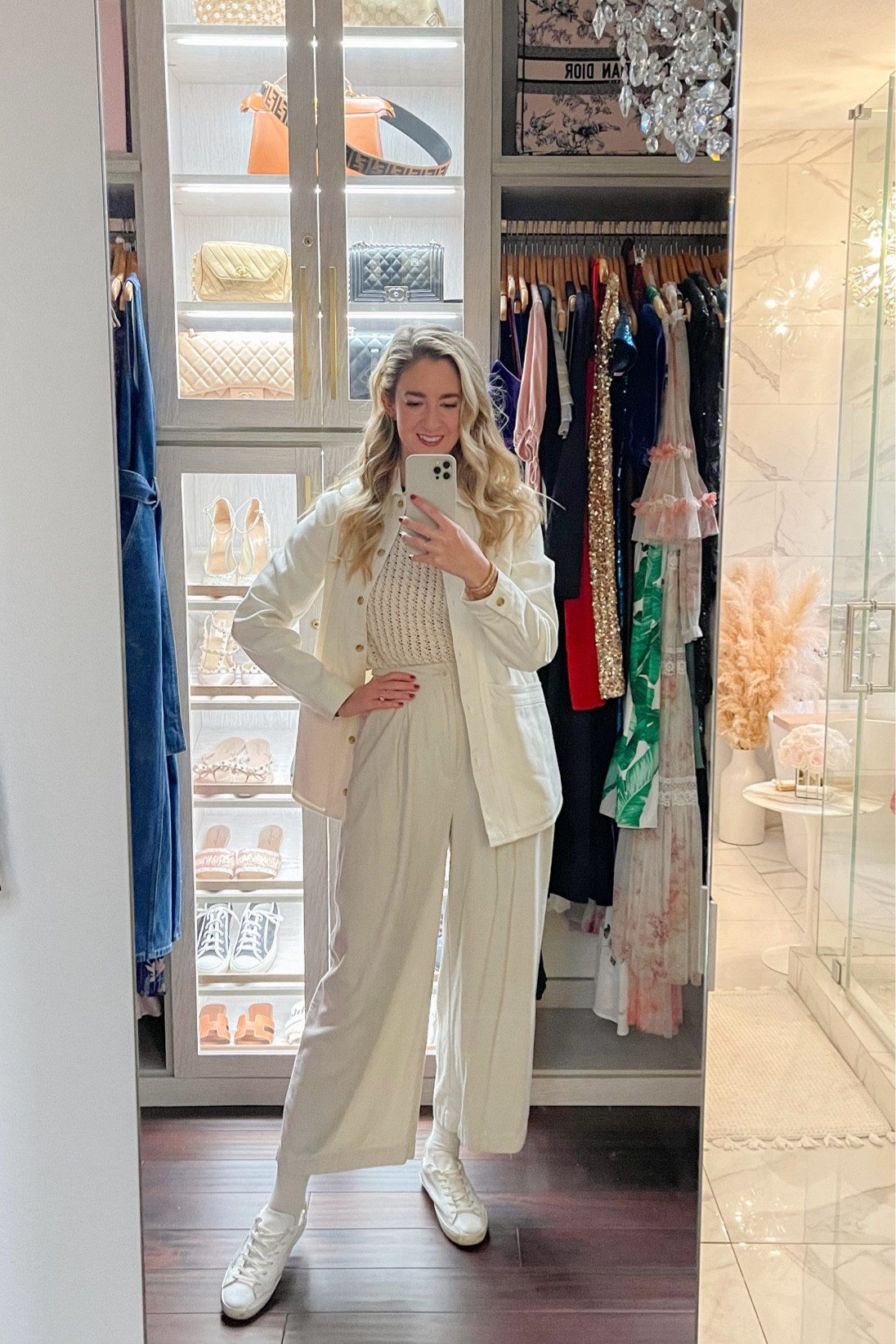 Shades of ecru 🤍 Size small jacket & top. Size 4 trousers. TTS for all  

#LTKStyleTip #LTKWorkwear #LTKTravel