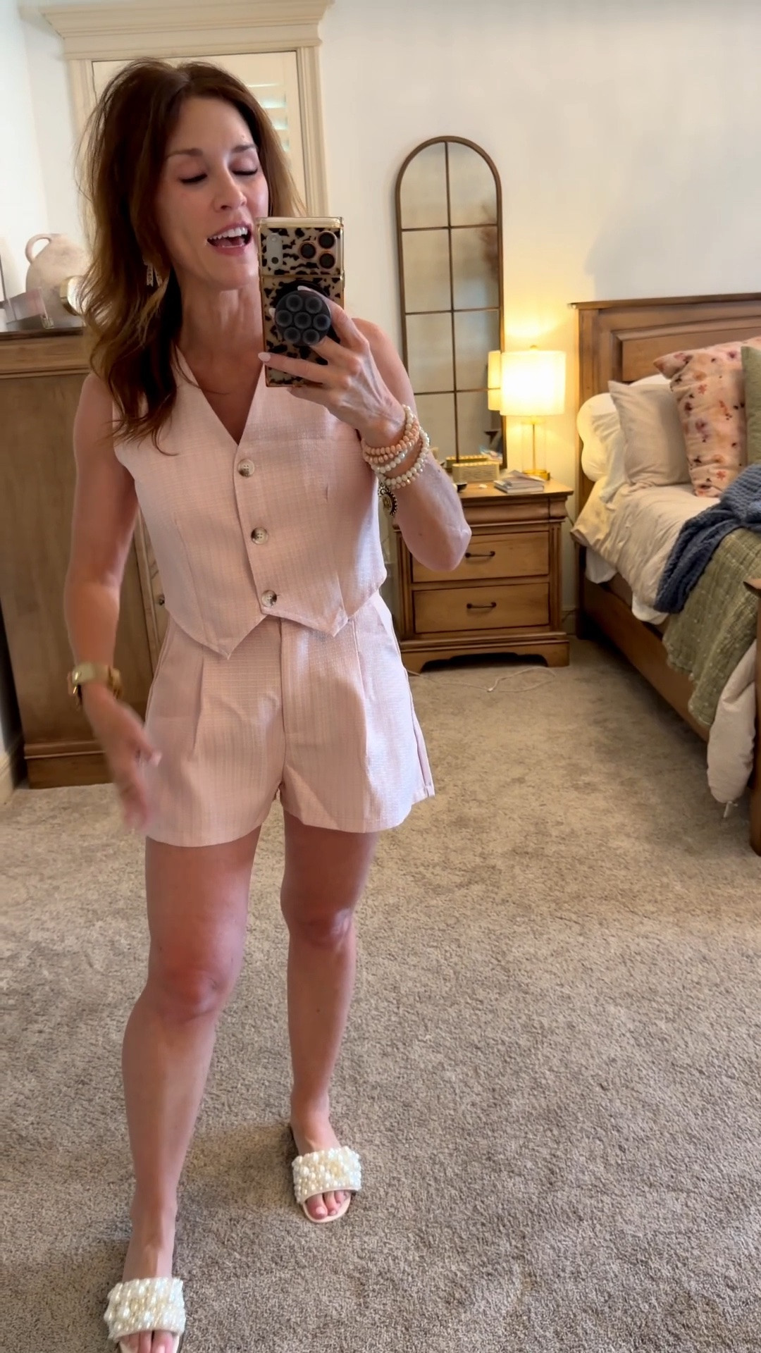 Business casual two piece set. Oh so cute! 🤍💖🤍 wearing a small

#LTKootd #LTKPetite #LTKOver40