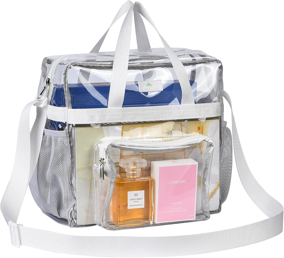 MAY TREE Clear Bag for Stadium Events 12×6×12 Clear Tote Lunch Bag with Reinforced Straps for W... | Amazon (US)