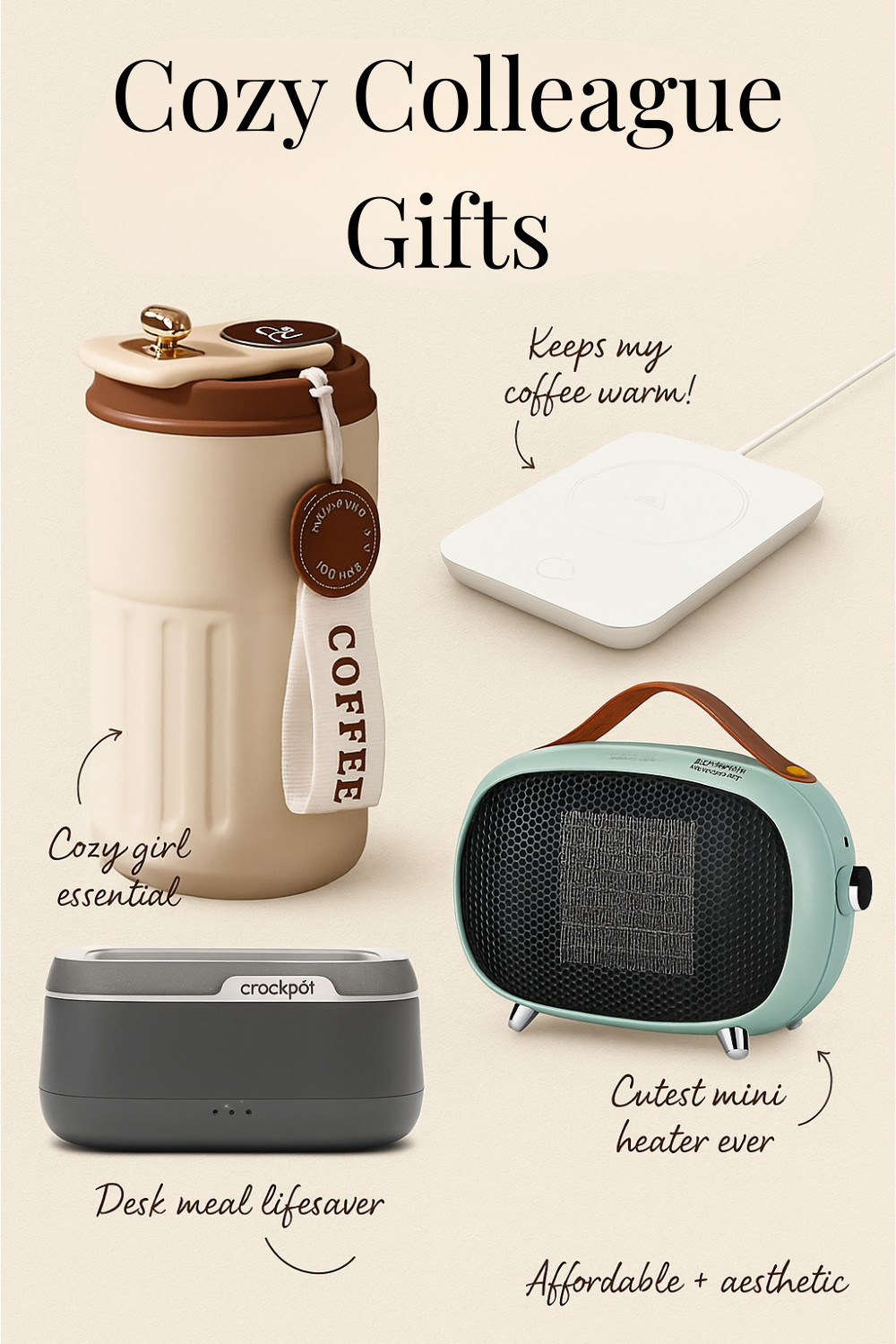 🎁 CUTE + PRACTICAL CO-WORKER GIFTS

Perfect for Secret Santa, office swaps, or treating your favorite work besties:

🍱 Heated Lunch Box – Warm meals all winter = elite
☕ Coffee Mug Warmer – Keeps their cup hot through every meeting
🔥 Mini Space Heater – The ultimate desk-side cozy essential
🥤 Smart Mug – For the coworker who always forgets their coffee 

 #LTKGiftGuide #LTKHoliday #LTKFindsUnder50