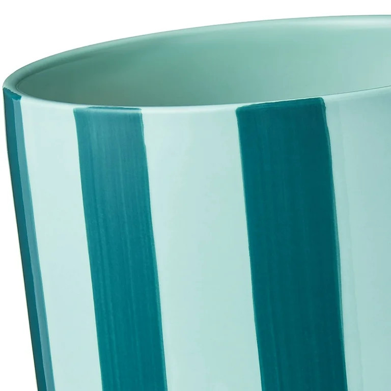 Mainstays Lauren 8.25 inch Round Teal and Aqua Ceramic Planter with Drainage | Walmart (US)