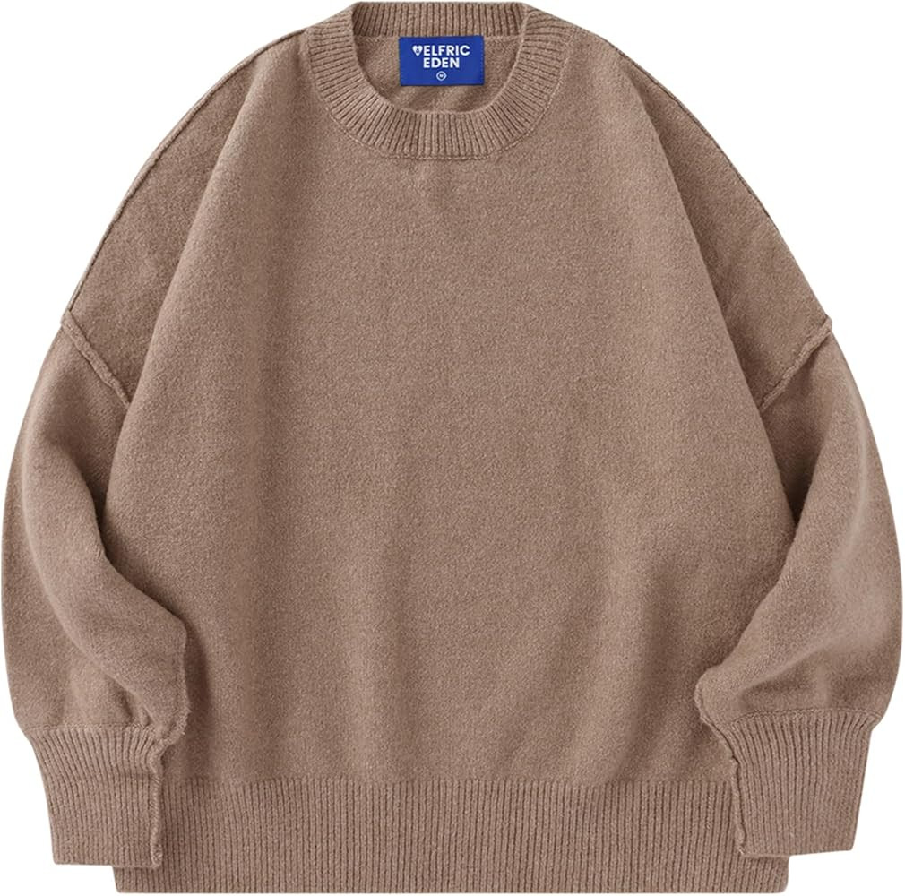 Aelfric Eden Women's Sweaters Oversized Crewneck Fall Sweater Casual Batwing Ribbed Knit Side Sli... | Amazon (US)