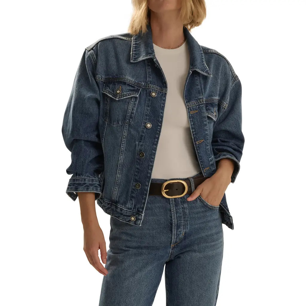 Favorite Daughter The Otto Boyfriend Denim Jacket in Vintage Campbell at Nordstrom, Size X-Large | Nordstrom