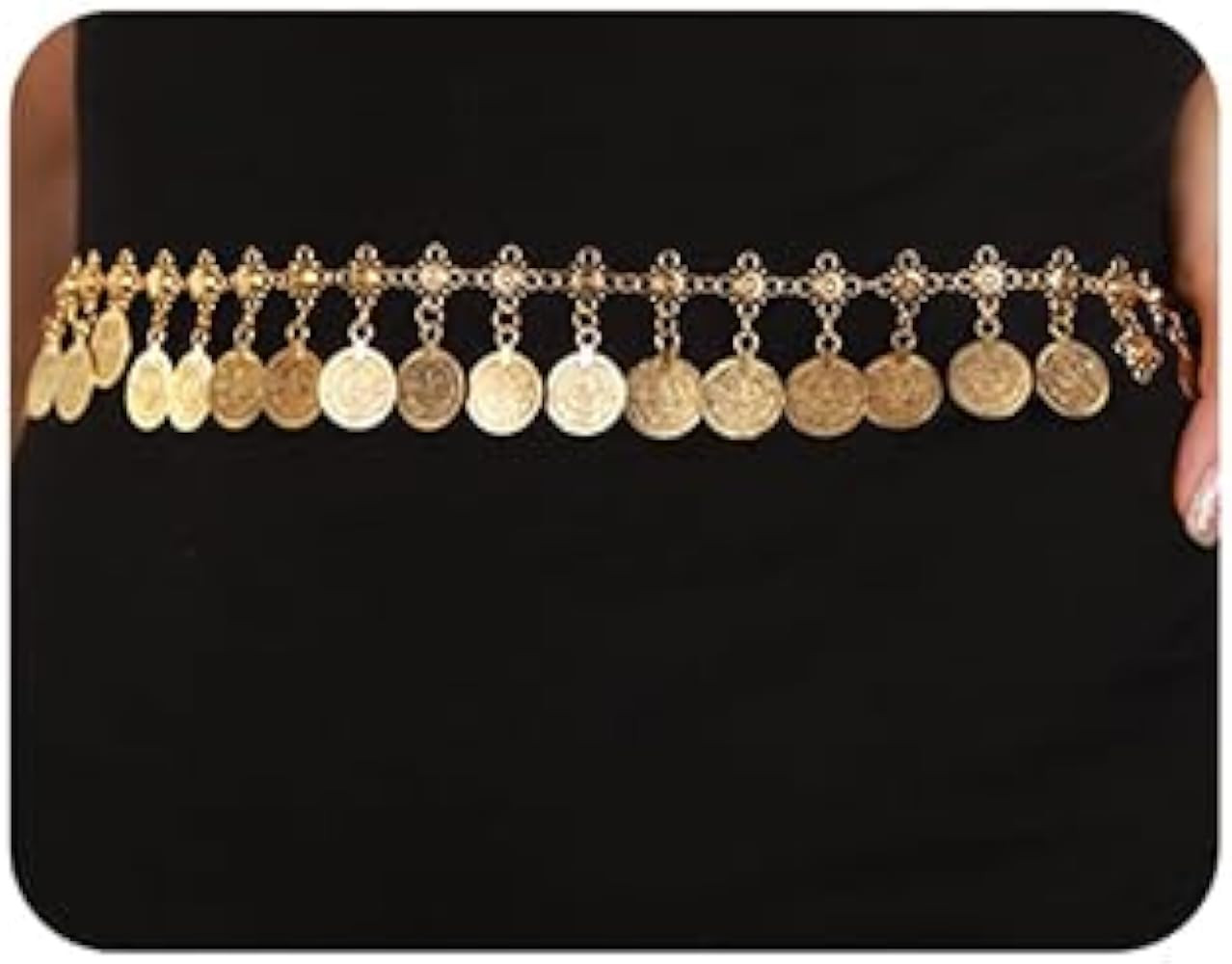 Wiwpar Vintage Gold Coin Pendant Waist Chain Belt Belly Dance Body Chain Waist Chain Hippie Boho ... | Amazon (US)