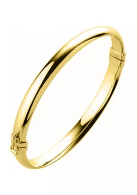 7 Millimeter Tube Hinge Bangle  Bracelet in Gold Over Sterling Silver | Belk